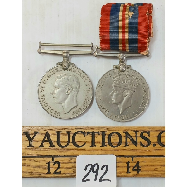 LOT OF 2 - WWII BRITISH DEFENCE & 1939-1945 WAR MEDALS