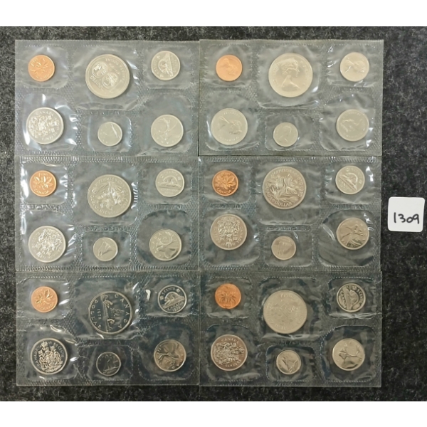 LOT OF 6 - 1970-1979 CDN UNCIRCULATED PROOF SETS