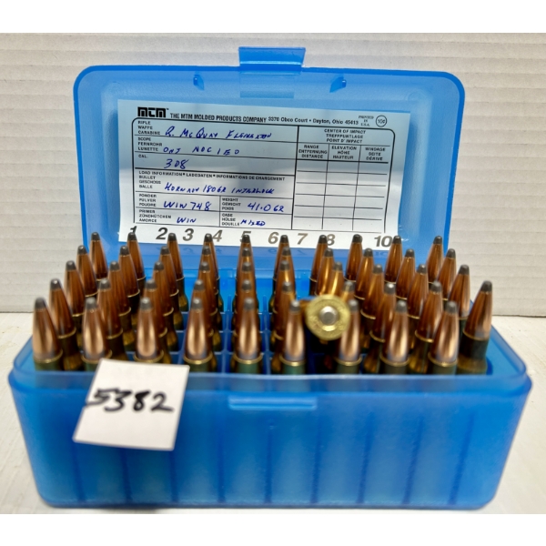AMMO: 50X .308 WIN 180GR. - RELOADS 