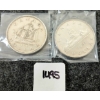 Image 1 : LOT OF 2 - 1949 & 1951 CDN SILVER DOLLARS - TERRA NOVA & VOYAGEUR