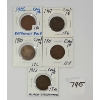 LOT OF 5 - 1906, 1907 & 1910-1912 CDN LARGE PENNIES