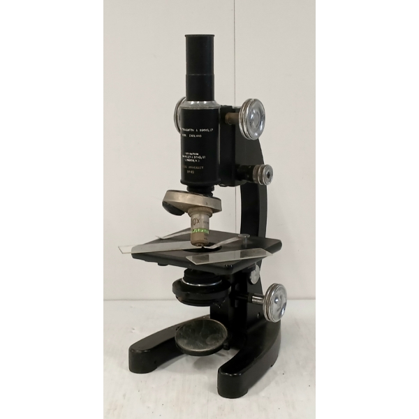 LEEDS UNIVERSITY NO. 49 MICROSCOPE W/ CASE - ENAMEL - C. VICTORIAN ERA