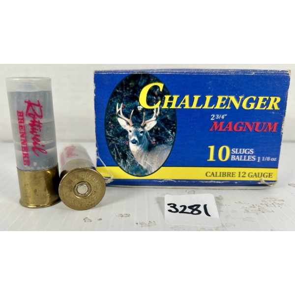 AMMO: 10X CHALLENGER 12 GA 2-3/4 IN - RIFLED SLUGS