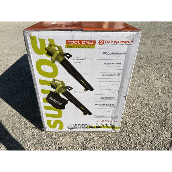 SUNJOE CORDLESS 24V BLOWER VACUUM MULCHER