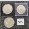 Image 1 : LOT OF 3 - 1978-1984 CDN SILVER(?) DOLLARS - GRIFFON, VOYAGEUR & XI GAMES