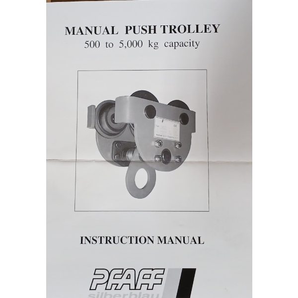 PFAFF SILBERBLAU 1TON PUSH TROLLEY - AS NEW