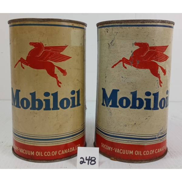 LOT OF 2 - MOBILOIL QT CANS