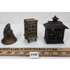 Image 3 : LOT OF 3 - CAST COIN BANKS - INCL BELL, STATE BANK ETC