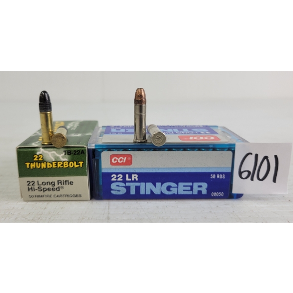 AMMO: 100X CCI STINGER & REMINGTON THUNDERBOLT .22LR