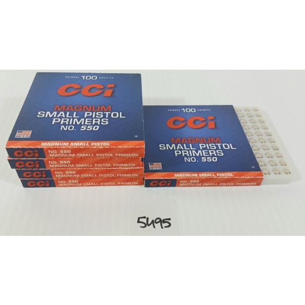 PRIMERS: APPROX 500X CCI NO. 550 MAGNUM SMALL PISTOL PRIMERS 
