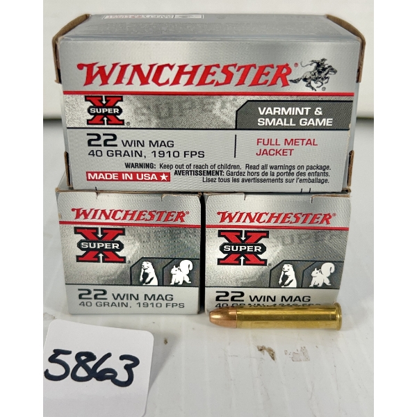 AMMO: 150X WINCHESTER .22 WMR - 40 GR FMJ