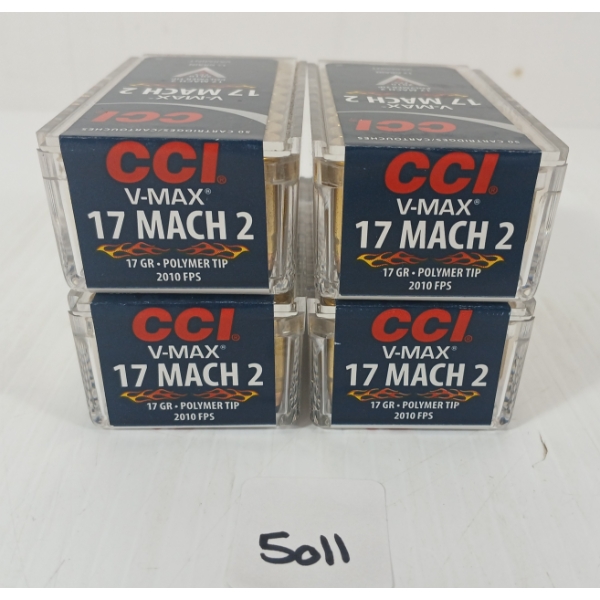 AMMO: 200X CCI V-MAX .17 MACH 2 - 17GR - POLYMER TIP - SEALED