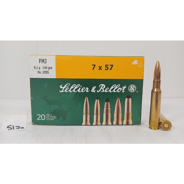 AMMO: 20X SELLIER & BELLOT 7X57 - 140GR - FMJ