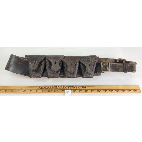 1929 CDN HUGH CARSON CO. LTD OTTAWA CAVALRY BANDOLEER - 9 POUCHES