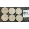 Image 2 : LOT OF 6 - 1948 CDN 25 CENT COINS