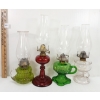 Image 3 : LOT OF 8 - OIL LAMPS - INCL GREEN DEPRESSION GLASS & RUBY, ETC.