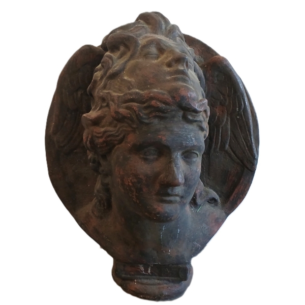 CAST IRON GREEK GOD HYPNOS BUST - VICTORIAN ERA
