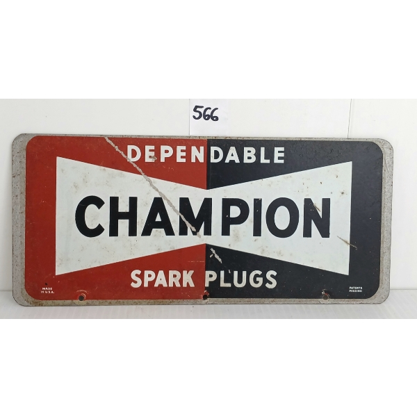 CHAMPION DEPENDABLE SPARK PLUGS SST SIGN
