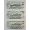 Image 2 : LOT OF 3 - 1973 CDN DOLLAR BANKNOTES - SEQUENTIAL