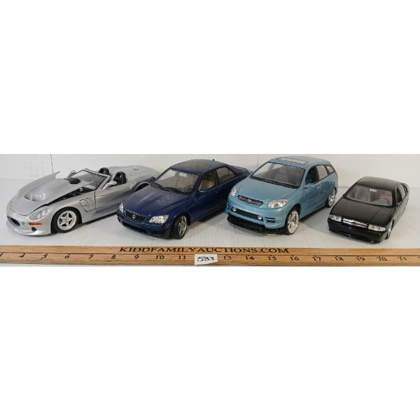 LOT OF 4 - BURGO, AUTO ART, RACING SIGNATURE & JADA DIECAST MODELS - INCL 2003 TOYOTA MATRIX