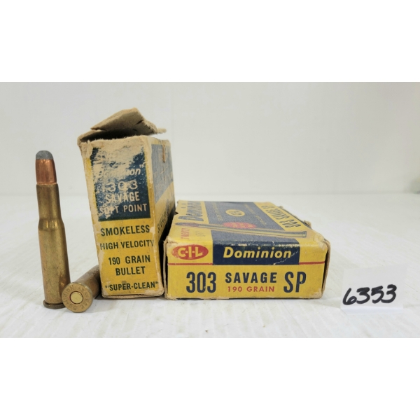 AMMO: 40X CIL DOMINION .303 SAV - 190GR - SP - COLLECTIBLE BOXES