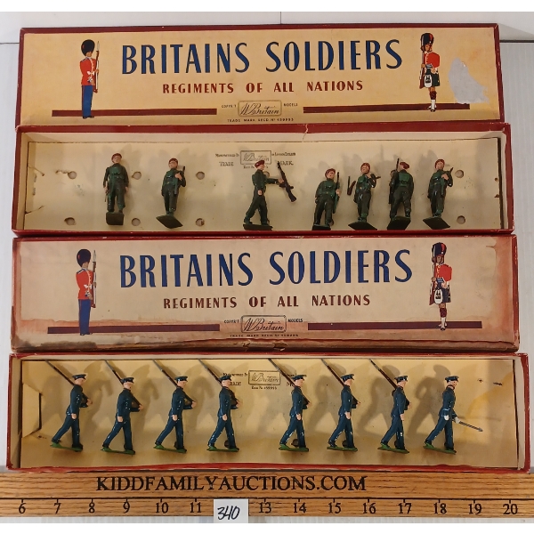 LOT OF 2 - BRITAINS SOLDIERS LEAD FIGURES - NO. 2010 AIRBORNE INFANTRY & 2073 ROYAL AIR FORCE