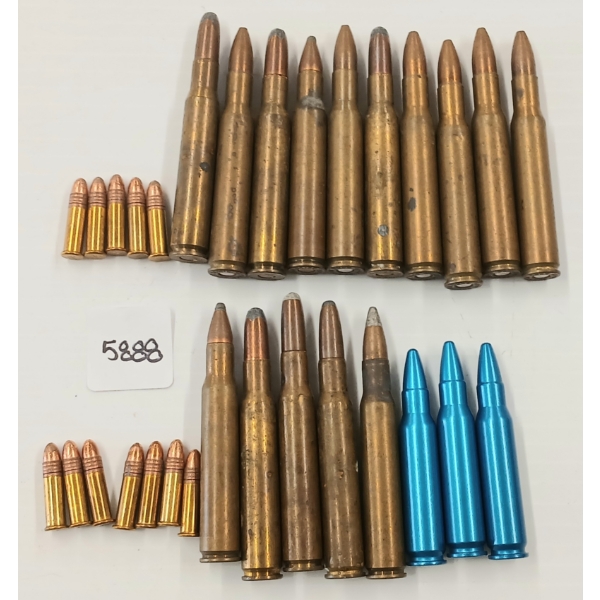 AMMO / SNAP-CAPS: 15X MIXED .30-06 SPRG & 11X .22 - 3X A-ZOOM .308 WIN SNAP-CAPS