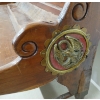 Image 2 : CONVERTED CHURCH PEW W/ EMBLEMS - BRASS & MAHOGANY - C. 19TH CENTURY