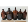 Image 4 : LOT OF 5 - AMBER GLASS PHARMACEUTICAL & VETERINARIAN JUGS
