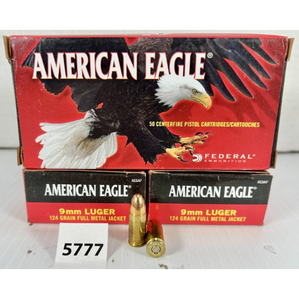 AMMO: 150X FEDERAL 9 MM - 124 GR FMJ