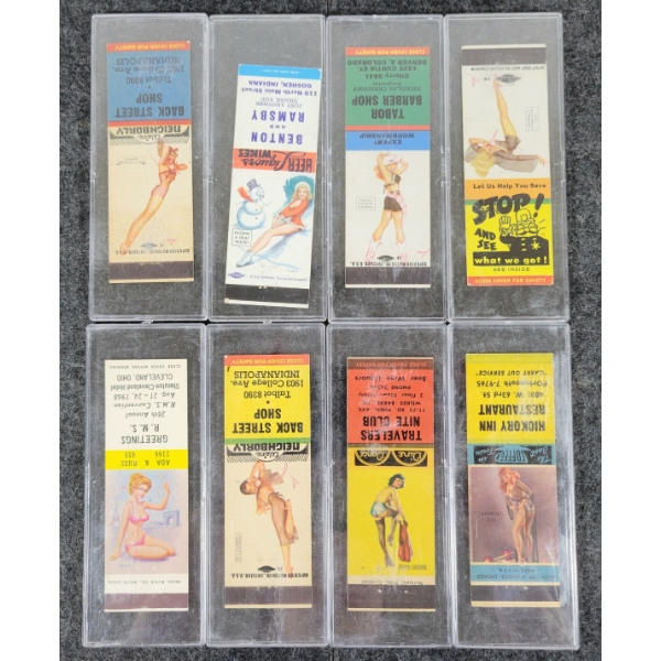 LOT OF 8 - PIN-UP ADVERTISING MATCHBOOK PACKAGES - MONARCH & SUPERIOR MATCH CO.