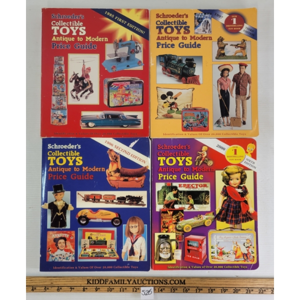 LOT OF 4 - 1995-2000 "SCHROEDER'S COLLECTIBLE TOYS; ANTIQUE TO MODERN PRICE GUIDE"