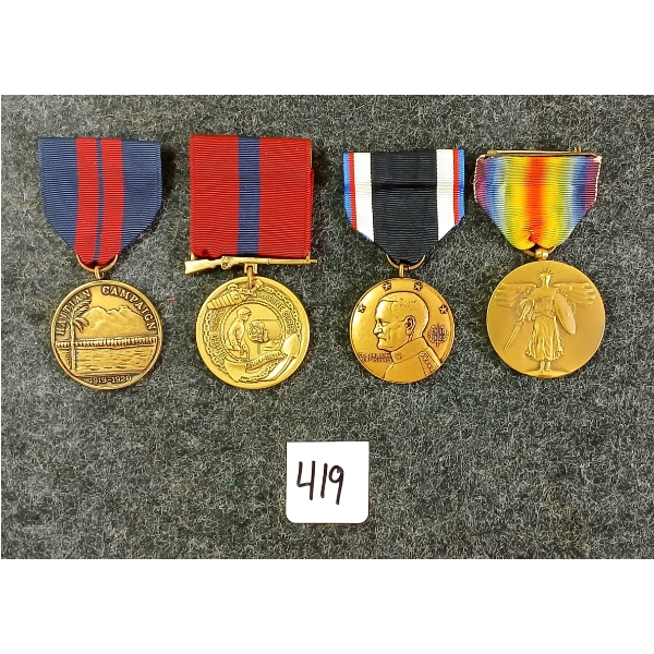 LOT OF 4 - WWI US MEDALS - INCL OCCUPATION OF GERMANY, MARINE CORPS, HAITIN CAMPAIGN, ETC