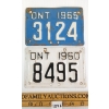 LOT OF 2 - ONTARIO MOTORCYCLE LICENCE PLATES 1960 - 1965