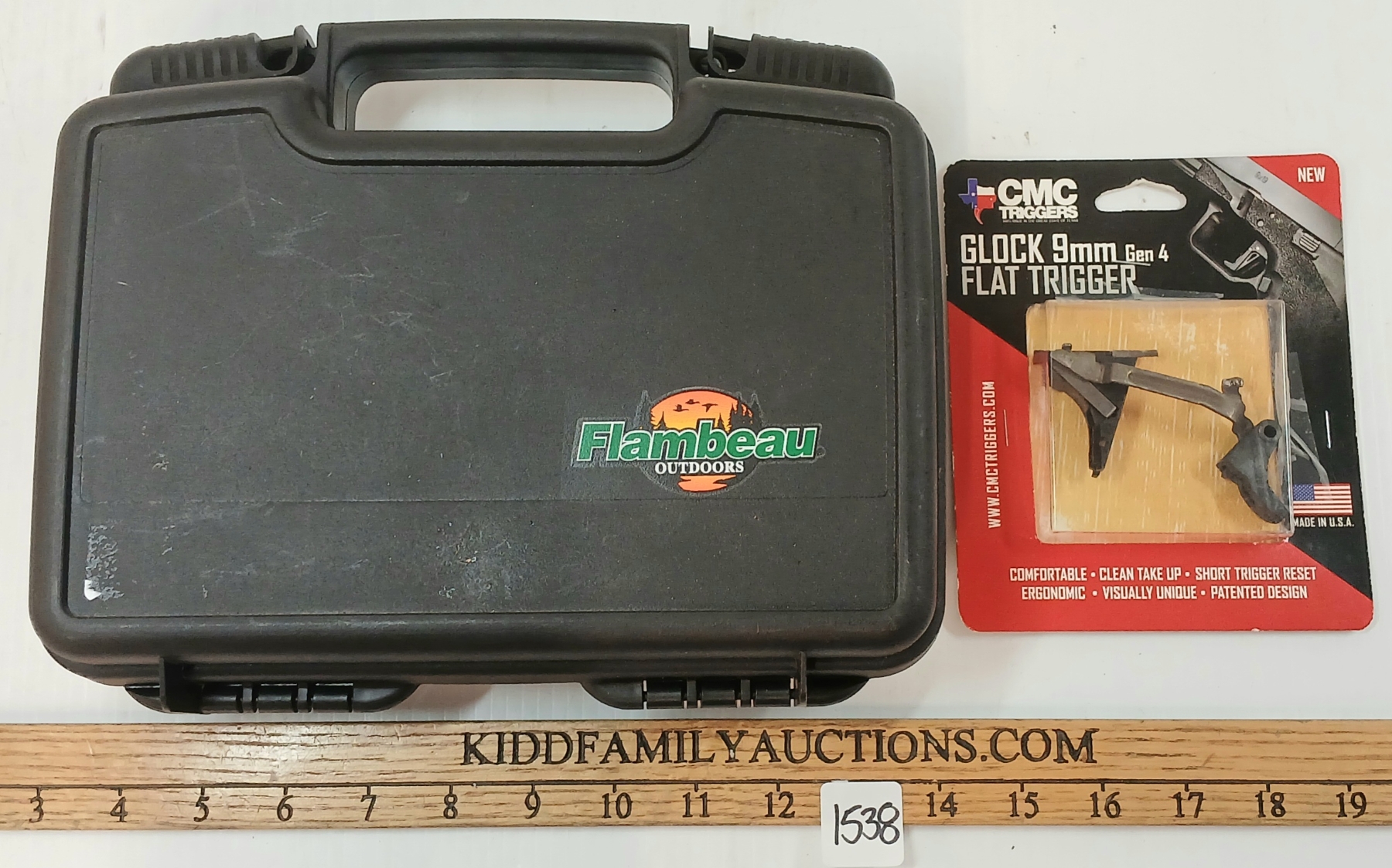 LOT OF 2 - CMC GLOCK 9 MM GEN 4 FLAT TRIGGER & HARD HANDGUN CASE