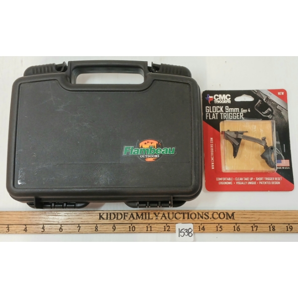 LOT OF 2 - CMC GLOCK 9 MM GEN 4 FLAT TRIGGER & HARD HANDGUN CASE