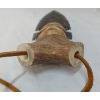 Image 4 : OBSIDIAN KNIFE W/ ANTLER HANDLE ON LEATHER STRING