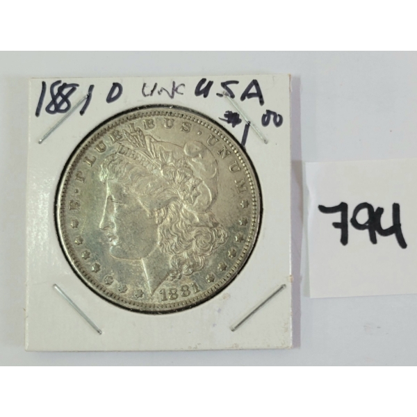 1881 US SILVER DOLLAR - UNCIRCULATED