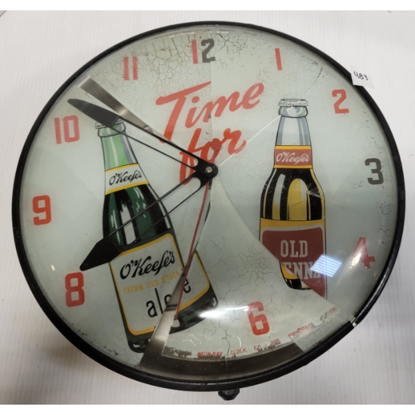 O'KEEFE'S NEON-RAY ROUND CLOCK