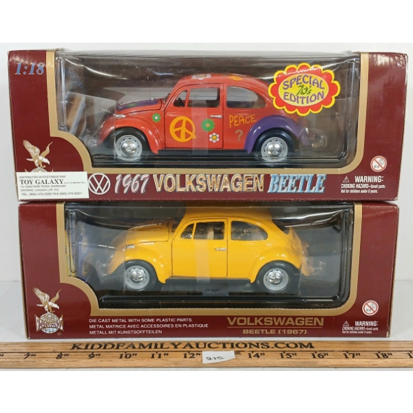 LOT OF 2 - ROAD LEGENDS DIECAST '67 VOLKSWAGEN BEETLE MODELS