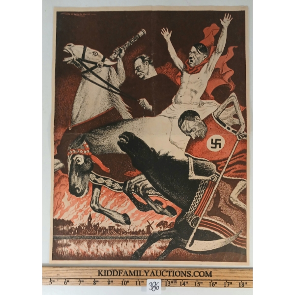 WWII "HARBINGERS OF DEATH" DUTCH ANTI-NAZI PROPAGANDA POSTER