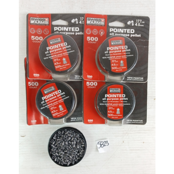 PELLETS: 2500X SWISS ARMS .177CAL POINTED ALL PURPOSE PELLETS