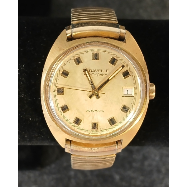 CARAVELLE SET-O-MATIC GOLD TONED AUTOMATIC WRISTWATCH