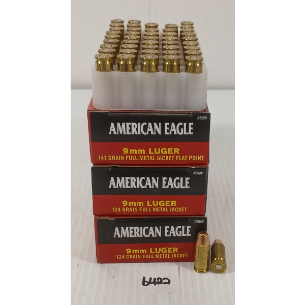 AMMO: 60X FEDERAL AMERICAN EAGLE 9MM LUGER - 124GR - FMJ