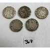 Image 1 : LOT OF 5 - CDN 50 CENT SILVER COINS - INCL 1945 & 1960, ETC.