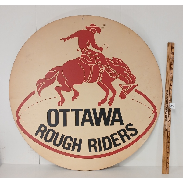 OTTAWA ROUGH RIDERS FOOTBALL - DOUBLE SIDED CARDBOARD SIGN