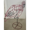 Image 3 : LOT OF 2 - METAL GARDEN PLANTERS - PINK FLAMINGO & GARDENER