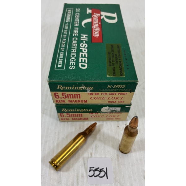 AMMO: 40 X REMINGTON 6.5 MM REM MAG - 100 GR 