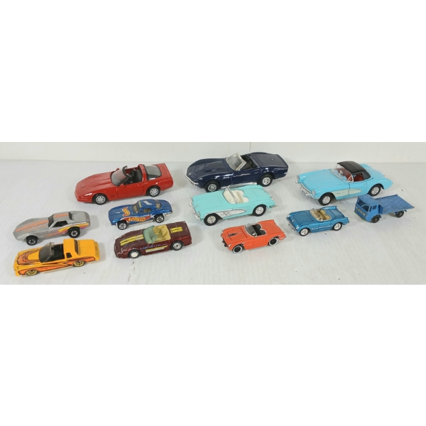 LOT OF 12 - DIECAST CHEVROLET CORVETTES MODELS - INCL HOTWHEELS, MAISTO, SCHYLLING, ETC