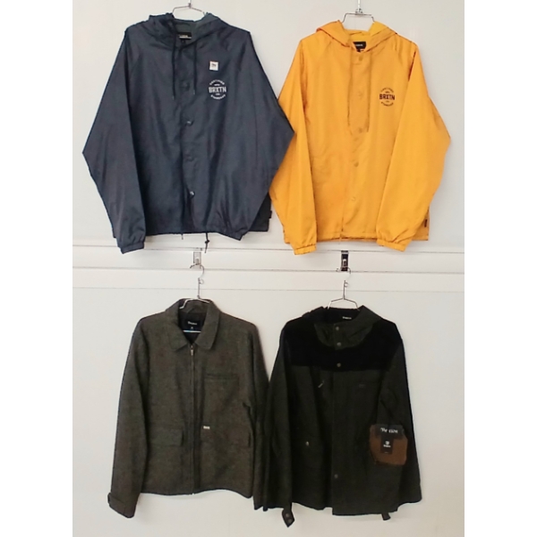 LOT OF 4 - MEN'S BRIXTON JACKETS - FT SQUIRE STYLE & WIND BREAKERS